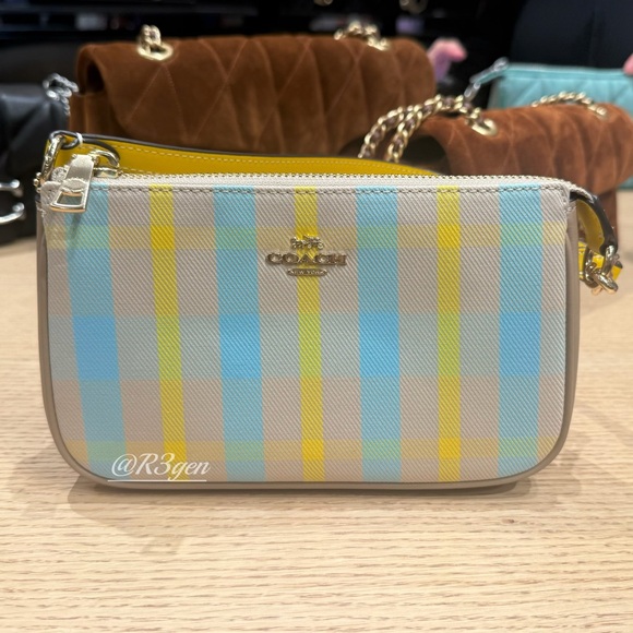 Coach Nolita 19 With Plaid Print  Women Mini Shoulder Bag Wristlet Purse CBK65 - Picture 1 of 11